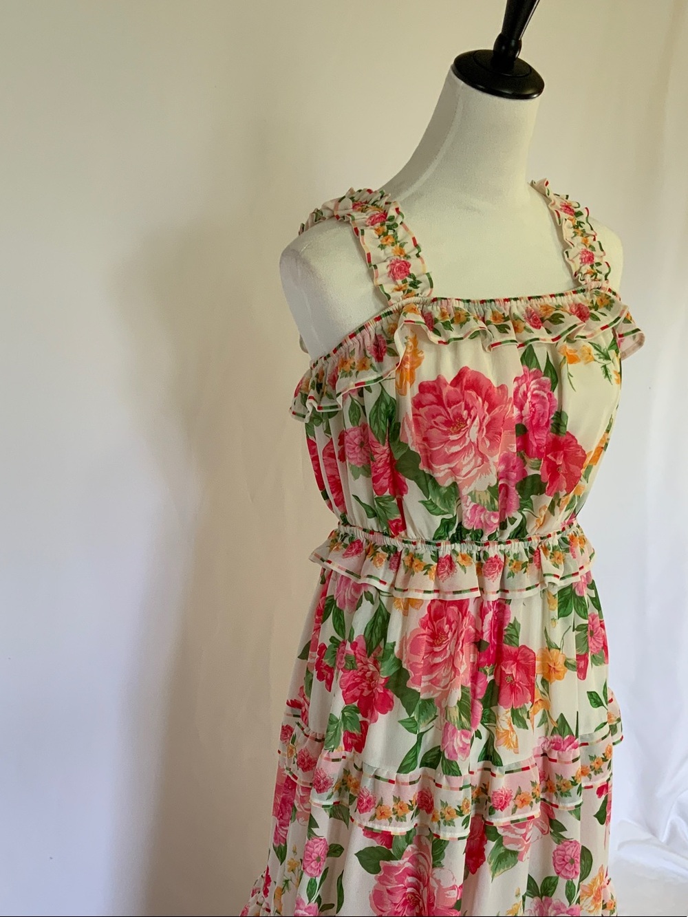 Baltic Born Cream Maxi Dress with Pink & Green Floral Print - Picture 4 of 6